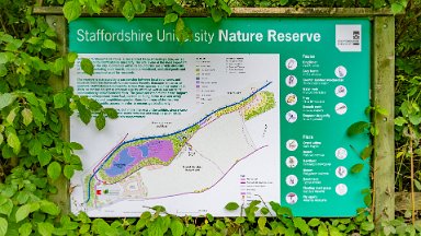 Staffs-Uni-NR-PLGM-F24_9780r1-1 15th August 2024: Staffordshire University Nature Reserve: Information board