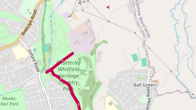 whitfield+chatterley route 20241111 11th November 2024: Whitfield Valley Nature Reserve: There and back route: © 2024 OpenStreetMap: https://www.openstreetmap.org/copyright