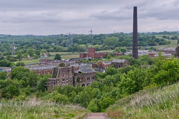 whitfield-valley-and-chatterley-PLGM-H25_3961r1x3j1 22nd May 2025: Chatterley Whitfield Colliery: © 2025 Paul L.G. Morris: Panoramic view from the spoil heap