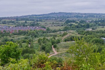 whitfield-valley-and-chatterley-PLGM-H25_4054r1 22nd May 2025: Chatterley Whitfield Colliery: © 2025 Paul L.G. Morris: View from the spoil heap