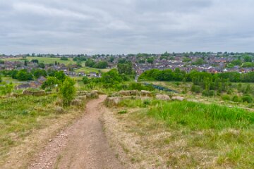 whitfield-valley-and-chatterley-PLGM-H25_4061r1 22nd May 2025: Chatterley Whitfield Colliery: © 2025 Paul L.G. Morris: View from the spoil heap